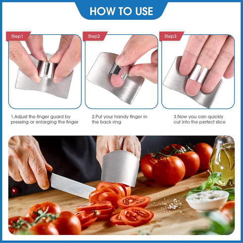 9 Pieces Finger Guard for Cutting Vegetables, Stainless Steel Finger Protector, Knife Finger Protector, Thumb Guard Peelers for Onion Holder Slice...