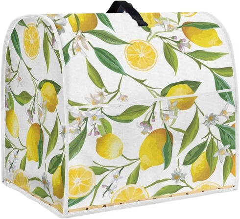 Floral Lemon Print Stand Mixer Dust-proof Cover for Kitchen Aid Mixer or Coffee Maker, Appliance Dust Cover Kitchen Appliance Accessories with Poc...