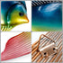 FANWNKI Set of 3 Metal Fish Wall Decor Art Outdoor Indoor Sculpture Hanging for Pool Home Porch Fence Garden...