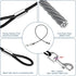 2 Pack Chew Proof Dog Leash Extension Metal Cable Lead, Heavy Duty Leash Non-Tangle Connect Leash for Any Leash & Collar & Harness, Black Dog Leas...