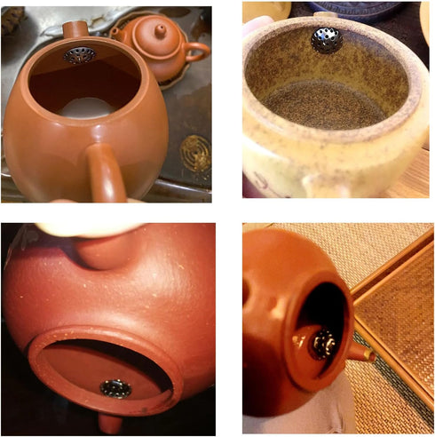 2 Pack Zisha Teapot Spout Filter Mount Mesh Mouth Inisde Nozzle Strainer for Single Hole Japanese Kyusu Chinese Yixing Purple Clay Tea Pot Brew Lo...