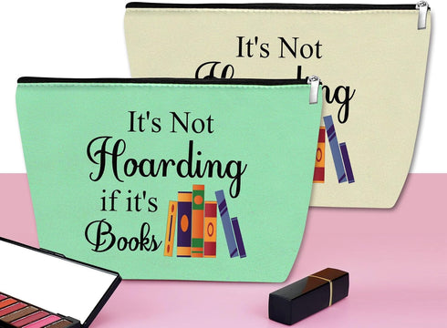 2Pcs Book Lovers Gifts Makeup Bag Reading Lover Gift Bibliophile Gifts Librarian Gift for Reader Writers Teacher Friends Cosmetic Bag Reading Book...