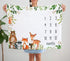 Woodland Animals Baby Milestone Blanket with Birth Stat Sign, Forest Baby Growth Chart Monthly Blanket, Watch Me Grow Woodland Baby Nursery for Ne...