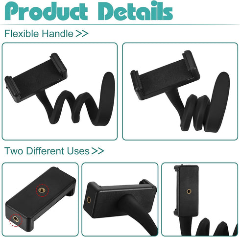Amylove 2 Pcs Stroller Phone Holder Portable Cell Phone Holder Stand Universal Stroller Accessories for Parent Baby Toddler Phone Clamp with Non S...