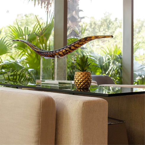 Artificial Succulent Potted Pineapple Decor - Fake Pineapple Home Office Kitchen Table Decoration (Gold)...