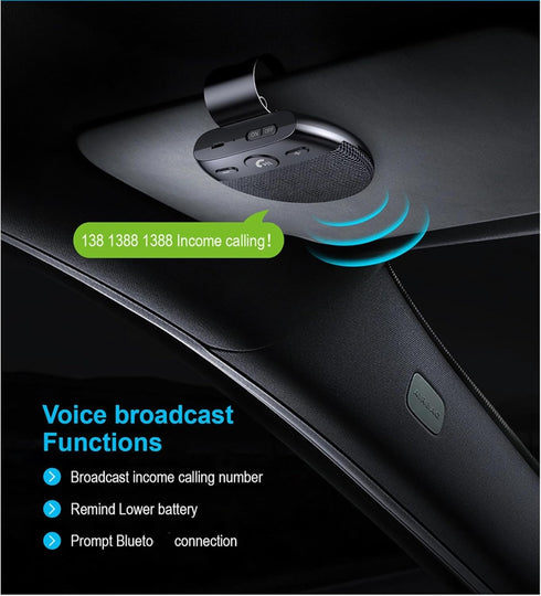 Hands Bluetooth for Cell Phone Car Kit - Bluetooth 5.0 Car Speaker with CVC8.0 Double Noise Reduction Technology, Support Siri Voice Guidance Rece...