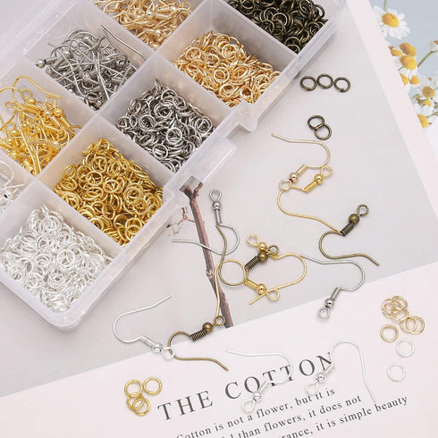 Earring Hooks,Hypoallergenic Earring Hooks Kit Included Fish Earring Hooks, Jump Rings for DIY Jewelry Making Supplies Accessories...