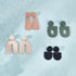 4 Pairs Geometric Drop Dangle Earrings Lightweight Polymer Clay Stud Earrings Handmade U Shape Boho Geometric Earrings Irregular Geometric Stateme...