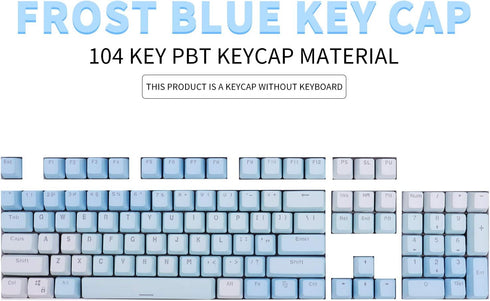 104 Keys Sunset Gradient Blue Backlit Keycaps Thick PBT OEM Profile for Cherry MX Switches of Mechanical Keyboard 104 87 61(Blue)...