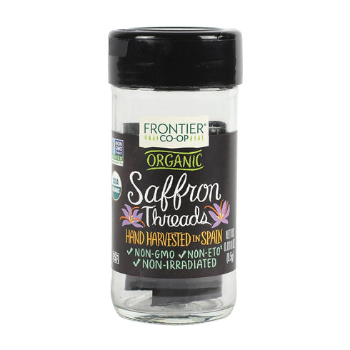 Frontier Co-op Organic Saffron Threads, 0.01 Ounce Bottle, Hand Harvested, Mediterranean, Arabian & Indian Recipes, Kosher...