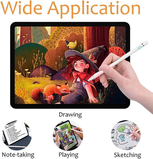 Stylus Pen for iPad, DOGAIN Stylus Pen for Touchscreen with Pink Grip, Digital Active Fine Point Pen for Drawing/Writing/Playing, iPad Pencil Comp...