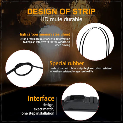 Wiper Blades, 22" and 21" Windshield Wipers (Pack Of 2), Automotive Replacement Windshield Wiper Blades That Meet Or Exceed OEM Quality And Durabi...