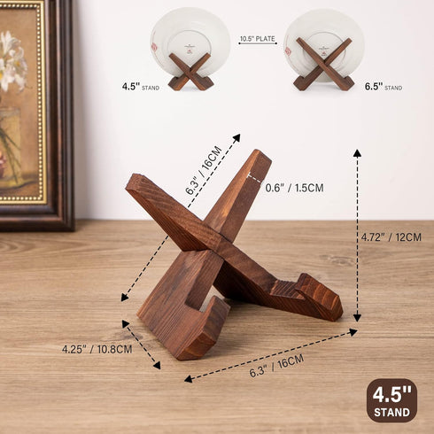 Plate Stand for Display - 4.5 Inch Plate Holder Display Stand, Wooden Picture Frame Stand, Decorative Table Top Easels for Display...