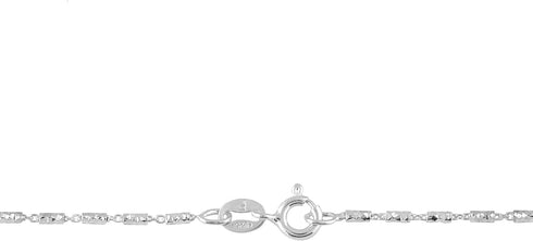 Kooljewelry Sterling Silver Diamond-cut Bar Link Anklet (1.5 mm, 10 inch)...