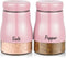 Pink Salt and Pepper Shakers Set, Bivvclaz 5 oz Stainless Steel Salt and Pepper Dispenser with Glass Bottom, Cute Salt and Pepper Shakers for Pink...