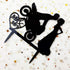 Motorcycle Funny Wedding Cake Topper Mr & Mrs, Bride Groom with Motorbike (Black Acrylic)...