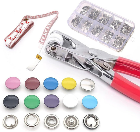 Censib 200 Sets Snap Button Kit with Snap Fastener Tool for Clothing Fabric?800pcs Button Snaps 9mm)...