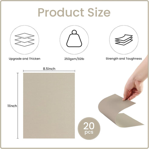 20 Sheets Silver Shimmer Cardstock 8.5 X 11", 92lb Thick Paper Card Stock Printer Paper Metallic Paper Double Faced Pearlescent Paper for Crafts D...