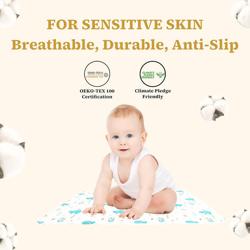 Safe and Sound Baby Diaper Changing Pad, Waterproof 27.5x19.6 inch Portable Reusable Soft Changing Pad Liners Mat, Leakproof Crib Diaper Pad Unise...