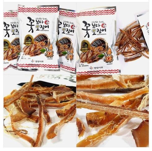 Korea Seasoned Dried Squid Snack Squid Over Flower 15g X 10 Pack ??????...
