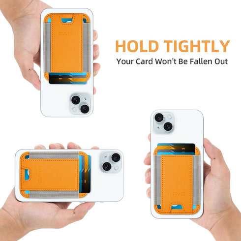 HiWe for MagSafe Wallet, Magnetic Card Wallet Holder for iPhone 15/14/13/12 Series, Leather Wallet, Fit 6 Cards, Slim, RFID Blocking, Orange......