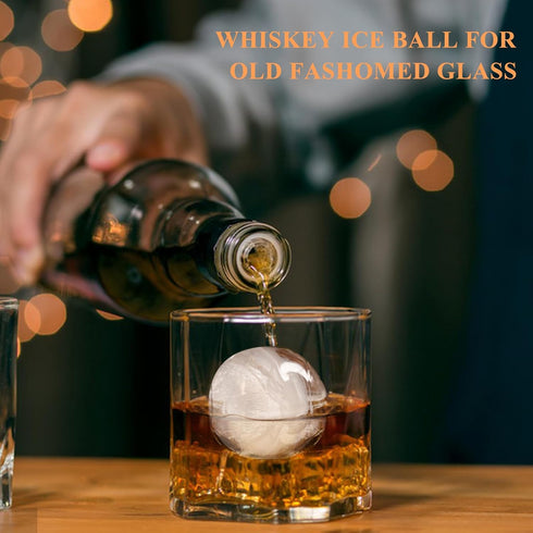 Round Ice Cube Mold,8 PCS x 1.8 inch Whiskey Ice Cubes,Circle Ice Cube Tray with Lid,Large Ice Ball Maker Mold Sphere Ice Cube,Large Ice Cube Mold...