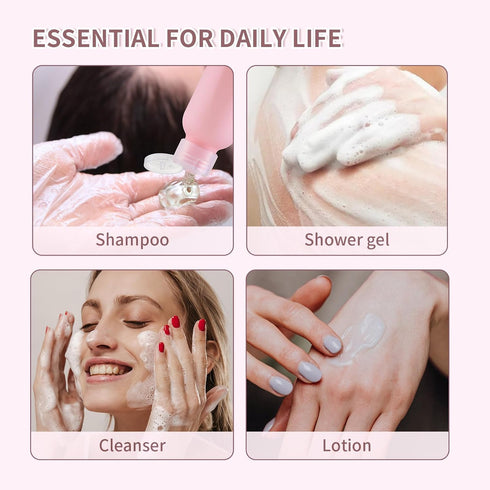 3.4 oz Travel Bottles for Toiletries, Empty Plastic Shampoo Bottle (5PCS) Small Size Container Tsa Approved (100ml, Pink)...