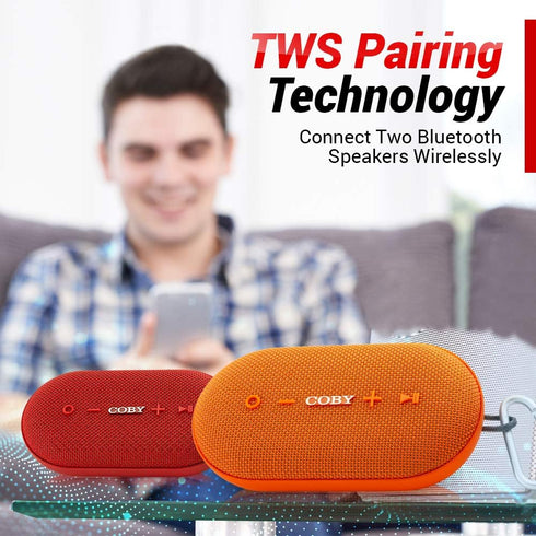 Coby Portable Bluetooth Speaker | IPX-5 Waterproof Wireless 12W Speakers | Loud HD Sound Quality | Rugged Outdoor Speaker for iPhone, Smartphone, ...