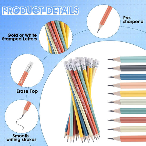 Sabary 30 Pcs Inspirational Pencil Colorful Mood Pencil Student Gift from Teacher Bulk Motivational Saying 2 HB Wood Pre Sharpened Pencil Back to ...