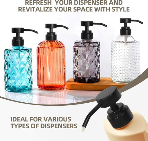 Stainless Steel Soap Brushed Nickel Dispenser Pump Replacement Bathrooom Countertop for Hand Wash &Soap, Kitchen Dish Soap, Syrup (1, Black)...