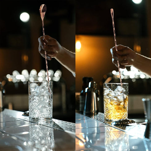 2 Pcs 12 Inches Bar Spoon, Long Handle Mixing Stirrers for Drink, Briout Stainless Steel Bar Cocktail Shaker Spoon, Rose Gold...