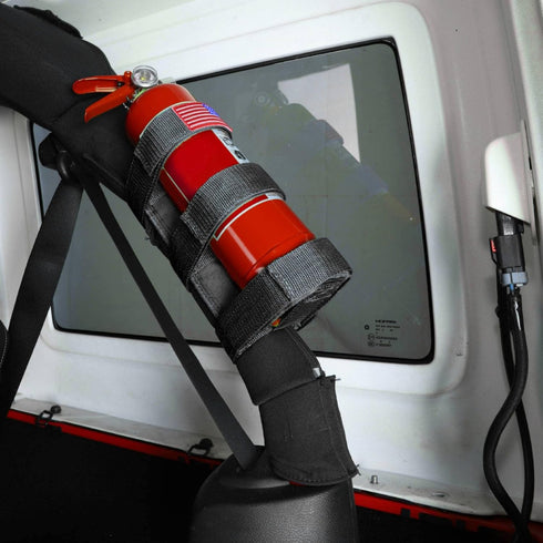 Adjustable Roll Bar Fire Extinguisher Mount Holder 3 lb for Jeep Wrangler Unlimited CJ YJ LJ TJ JK JKU JL JLU 4XE,Black with USA Flag Pattern...