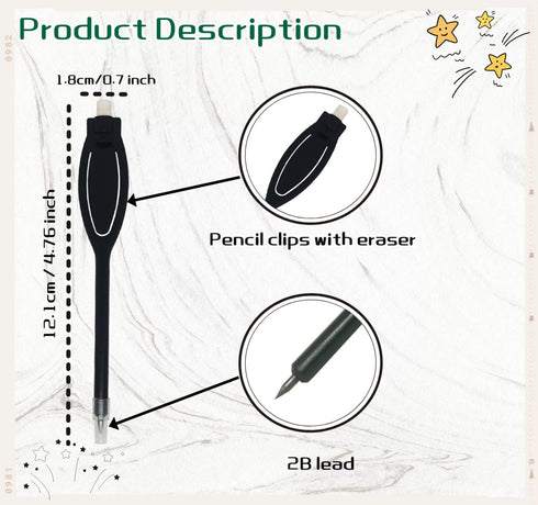 50pcs plastic golf pencils with eraser clips scoring pencils for golf events,wedding, company meetings Children's drawing (Black 50pcs)...