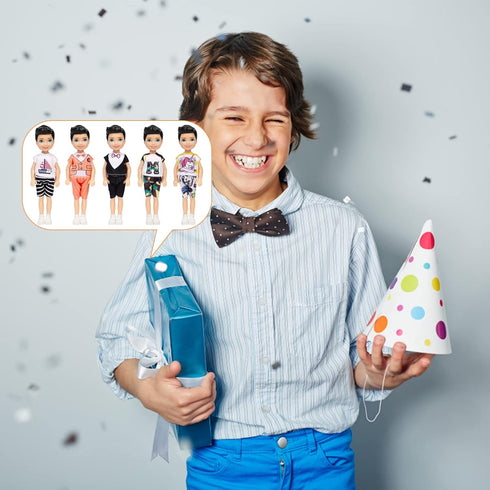 ONEST 10 Sets 5 Inch Mini Doll with Doll Clothes Party Grown Outfits Doll Accessories for Kids...