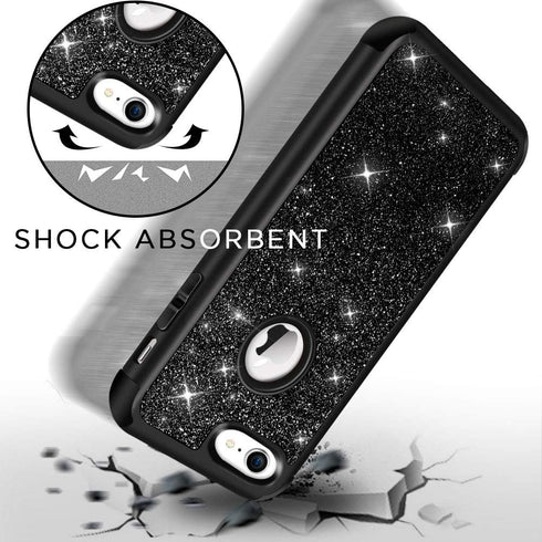 Hython Designed for iPhone 8, iPhone 7 Case, Heavy Duty Full-Body Defender Protective Case Bling Glitter Sparkle Hard Shell Hybrid Shockproof Rubb...
