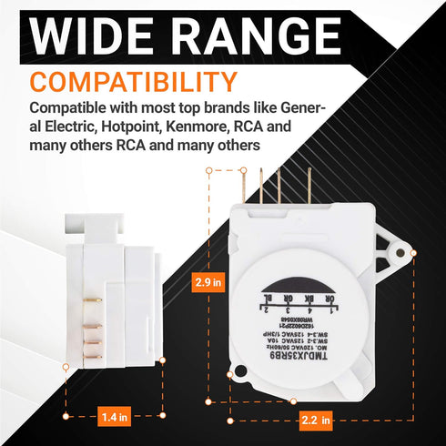 Ultra Durable WR9X483 Refrigerator Defrost Timer Direct Replacement for OEM Part by Blue Stars – Exact Fit for GE & Kenmore Refrigerators – Replaces TMDJX35RB9 WR09X10130 WR9M418 WR9X10075 PS310852