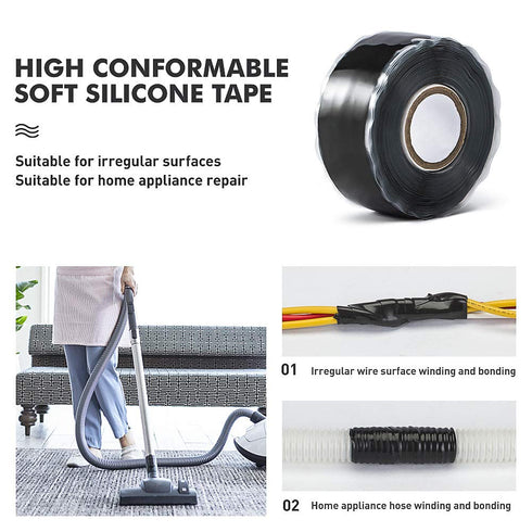 Seal Self Fusing Silicone Tape - 1 Inch Wide and 15 Feet Long Weatherproof Self Fusing Sealing Tape for Emergency Pipeline Repair/Cable Bandage/To...