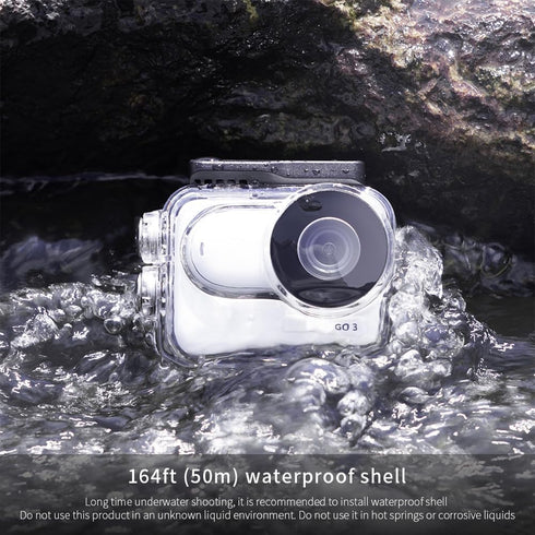 50M Waterproof Housing for Insta360 GO 3, Protective 50m Underwater Dive Case Shell with Buoyancy Handle for Insta360 GO 3 Action Camera...