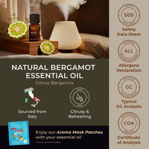 Gya Labs Bergamot Essential Oil - 100% Pure and Natural Bergamot Aromatherapy Essential Oil Uplifts Mood for Emotional Balance, Soothes Skin and S...