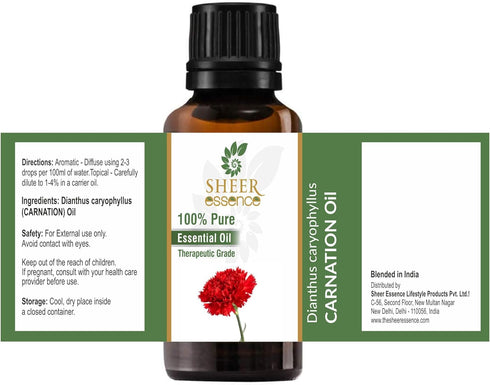 Carnation Oil 15 ML (0.51 Fl.OZ) | 100% Pure Natural Undiluted Uncut Therapeutic Grade Dianthus Caryophyllus Essential Oil...