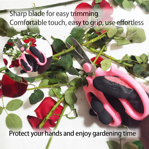 4PCS Gardening Gloves & Shears Scissor & Rose Thorn Stem Stripper Remover Tool, Flower Stem Stripper Tool for Garden & Florist supplies...