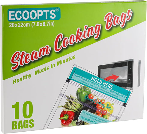 20 PCS Microwave Steaming Bags Large Size Disposable Food Steam Cooking Bags for Vegetables, Potatoes and Meat, Easy to Use (20Bags)...