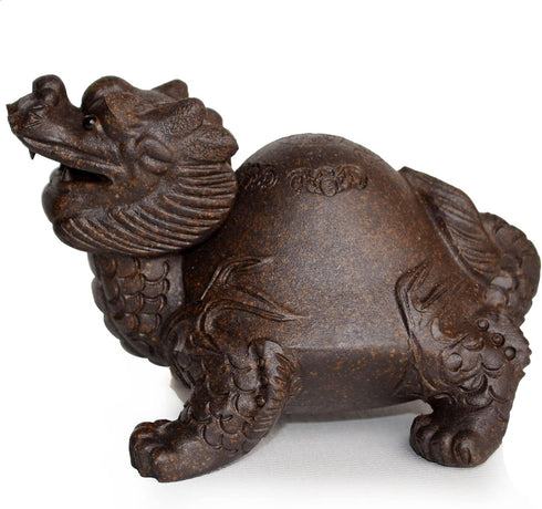 Chinese Dragon Turtle Tea Decoration Pet Zisha Clay Lucky Fengshui Home...