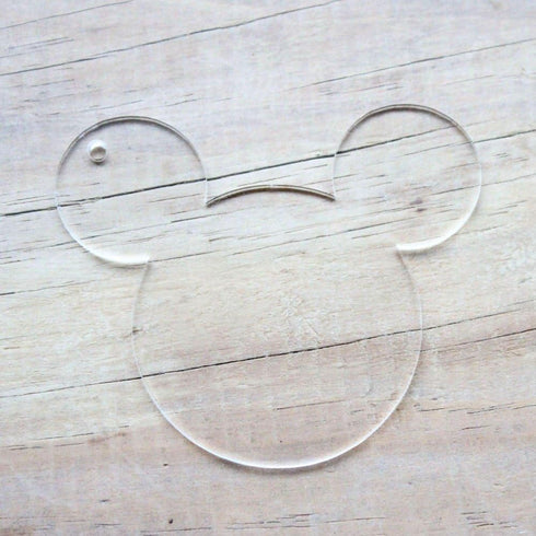 10pcs/lot Blank Clear Acrylic Mouse Head Charms, Plexiglass Laser Cut Blank Keychain Necklace DIY Accessory 1/8" Thickness (3")...