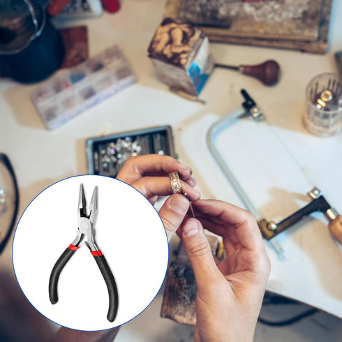 Small Needle Nose Pliers Set 5 Inch Long Nose Pliers with Comfort Grip, Premium Mini Jewelry Needlenose Pliers Rust-Proof for Jewelry Making, Hand...