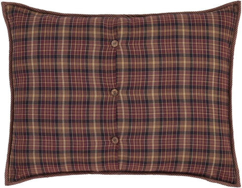 VHC Brands Abilene Star Standard Sham 21x27 Country Patchwork Design, Burgundy...