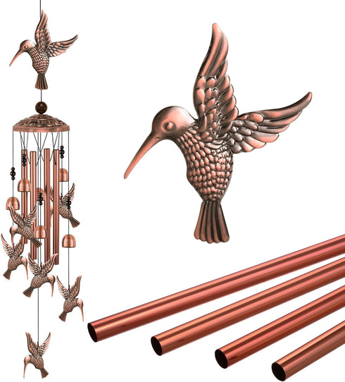Outdoor Hummingbird Wind Chimes Decor, Hummingbird Wind Catcher, Mobile Metal Hummingbird Wind Bells for Home, Room, Yard, Patio, Festival, Garden...