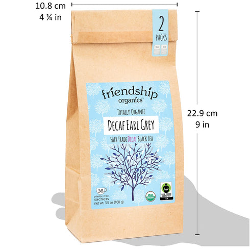 Friendship Organics Decaf Earl Grey Tea Bags, Organic and Fair Trade 36 Count...