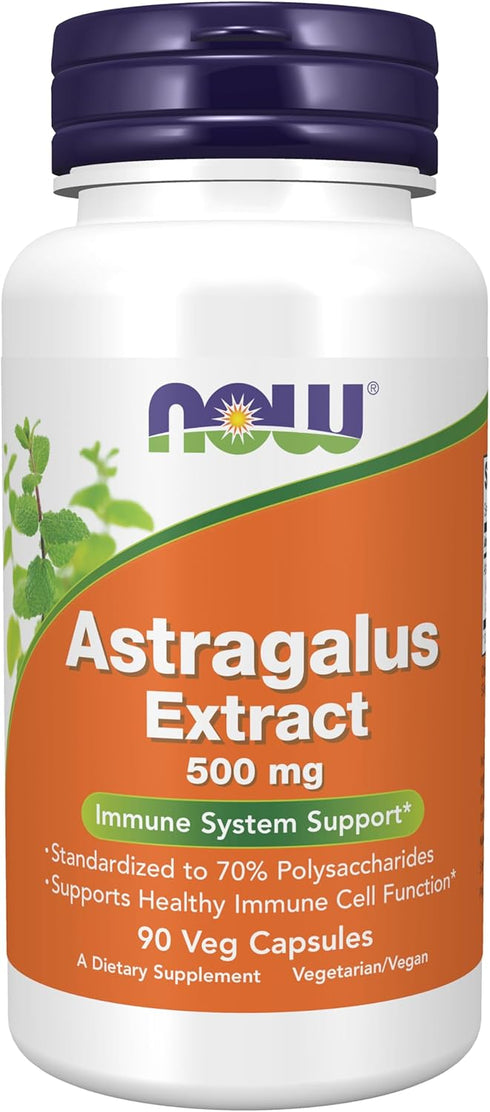 NOW Immune Support Supplements, Astragalus Extract 500 mg (Standardized to 70% Polysaccharides), 90 Veg Capsules...