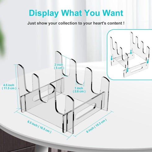 Acrylic Plate Display Stand,Clear Dish Display Easel, Clear Acrylic Display Easel, Clear Tablet Holder for Displaying (2PC, 3 Layer)...